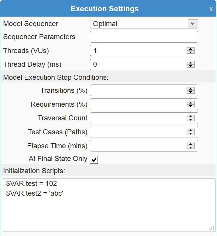  Execution Settings